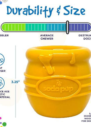 Honey Pot Dog eCup Treat Dispenser | Durable PUP-X Rubber Enrichment Toy | USA Made