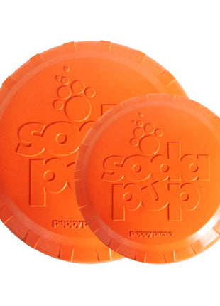 Bottle Top Flyer Rubber Frisbee for Dogs | Orange | Vet Approved | USA Made
