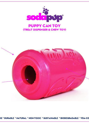 Puppy Can Toy Rubber Chew Toy for Teething Puppies | Treat Dispenser | USA Made