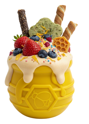 Honey Pot Dog eCup Treat Dispenser | Durable PUP-X Rubber Enrichment Toy | USA Made