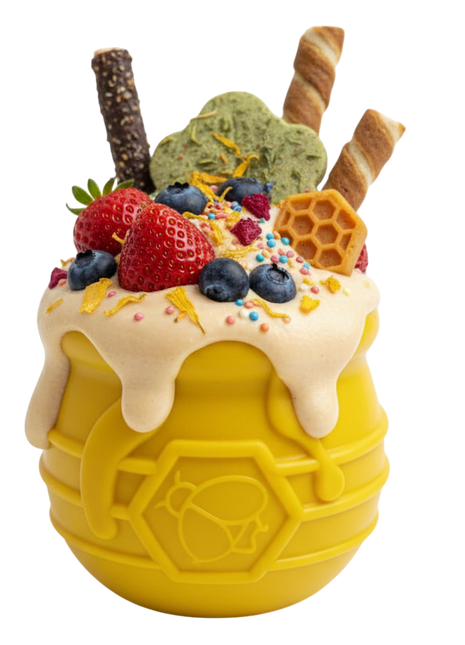 Honey Pot Dog eCup Treat Dispenser | Durable PUP-X Rubber Enrichment Toy | USA Made