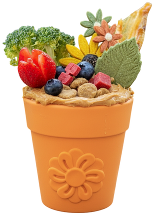 Large Flower Pot eCup Dog Treat Dispenser | Durable USA-Made Enrichment Toy | SodaPup