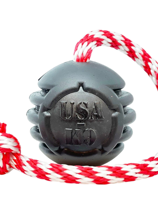 USA-K9 Magnum Stars and Stripes Rubber Dog Toy | K9 Handler Reward Toy | USA Made
