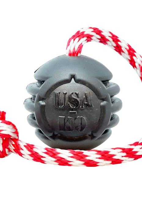 USA-K9 Magnum Stars and Stripes Rubber Dog Toy | K9 Handler Reward Toy | USA Made