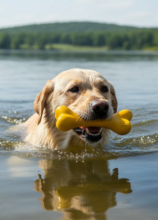 PUP-X Rubber Bone Dog Toy - Durable, Floats, Chew Toy for Large Dogs | USA