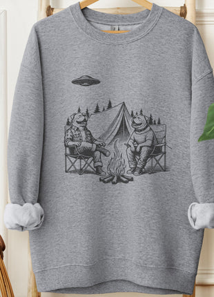 English Bulldog Camping Sweatshirt