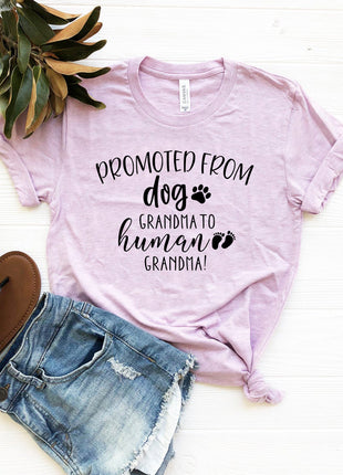 Promoted from Dog Grandma to Human Grandma T-Shirt