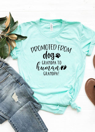 Promoted From Dog Grandpa to Human Grandpa T-Shirt