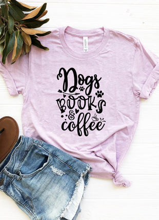 Dogs Books Coffee T-Shirt
