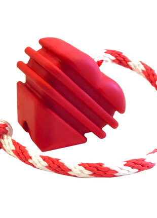 Heart on a String Dog Toy - Durable Rubber Tug Toy for Large Dogs | USA Made