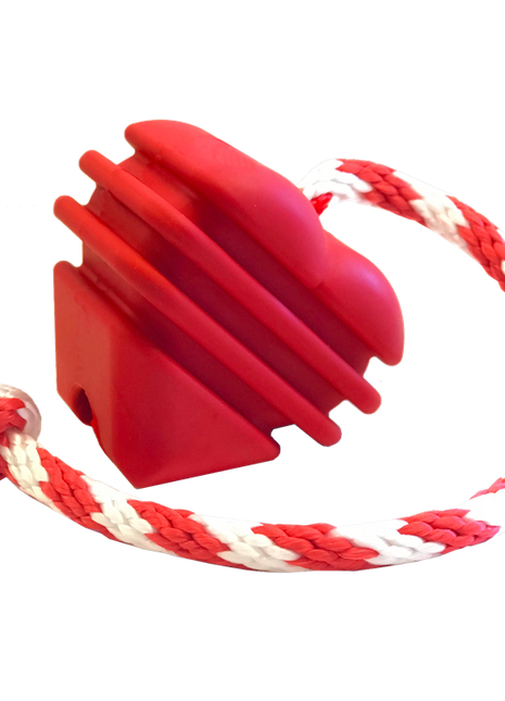 Heart on a String Dog Toy - Durable Rubber Tug Toy for Large Dogs | USA Made