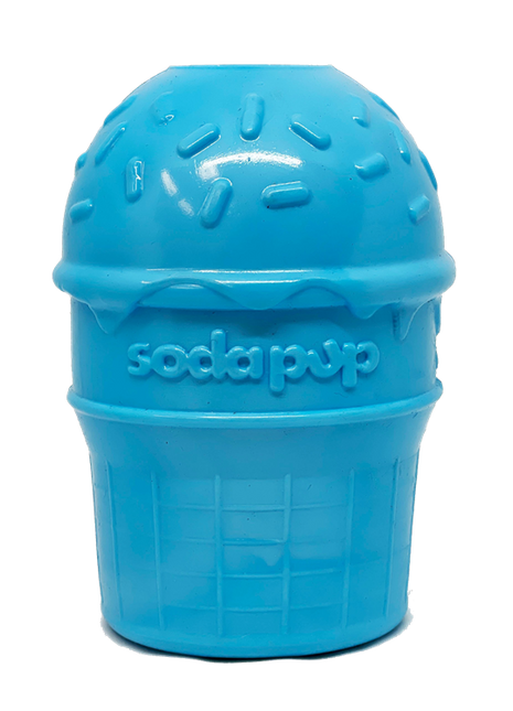 Ice Cream Cone Rubber Dog Chew Toy for Power Chewers | USA Made | SodaPup