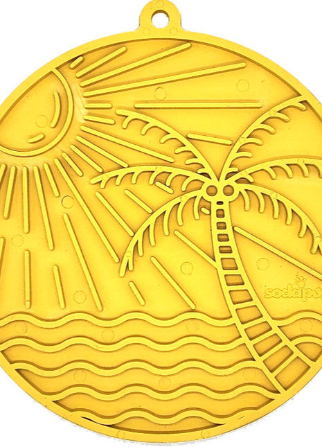 Sun n' Sea eMat - Enrichment Lick Mat For Dogs and Cats - With Suction Cups - Beach Design | USA Made