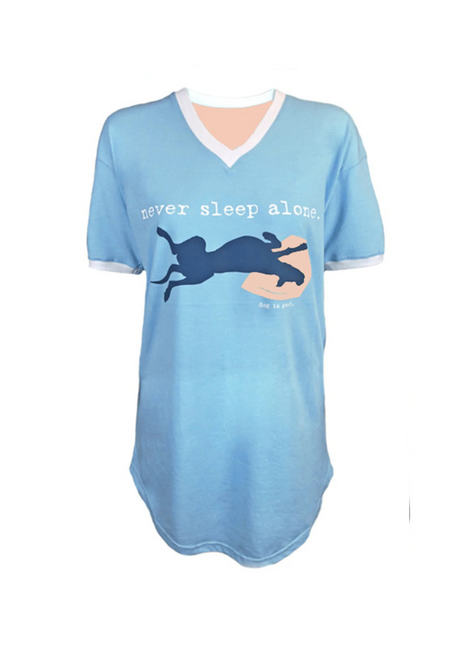 Sleep Shirt: Never Sleep Alone (Light Blue)