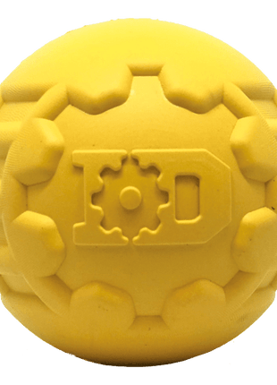 Industrial Dog Ball Rubber Chew Toy for Heavy Chewers | Yellow | USA Made | SodaPup