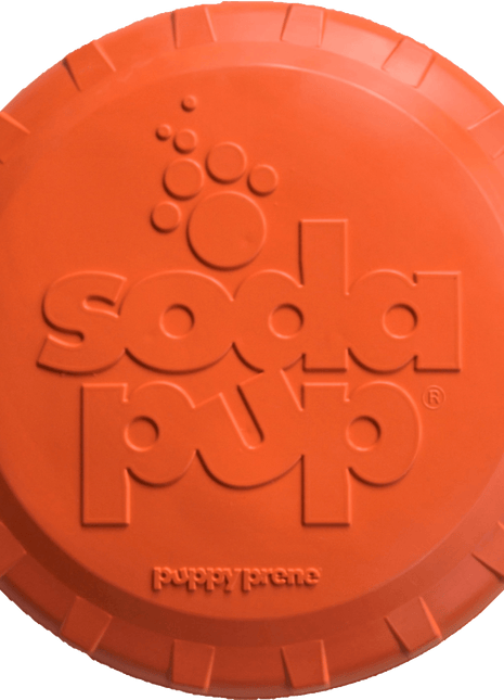 Bottle Top Flyer Rubber Frisbee for Dogs | Orange | Vet Approved | USA Made