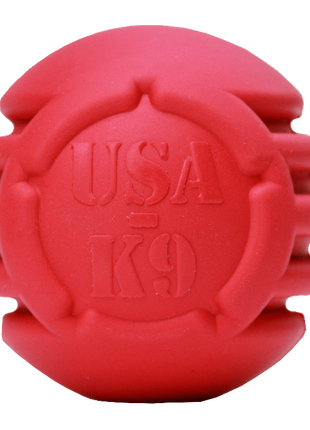 USA-K9 Stars and Stripes Rubber Dog Toy | K9 Handler Reward Toy | Red | USA Made