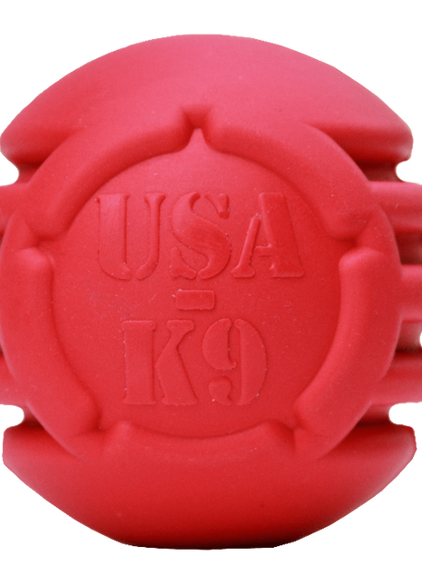 USA-K9 Stars and Stripes Rubber Dog Toy | K9 Handler Reward Toy | Red | USA Made