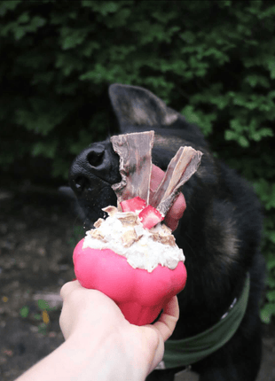 Cupcake eDispenser - Durable Rubber Chew Toy & Treat Dispenser | USA Made