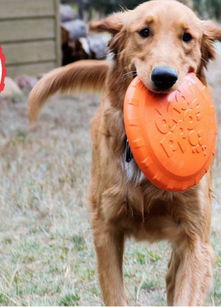 Bottle Top Flyer Rubber Frisbee for Dogs | Orange | Vet Approved | USA Made