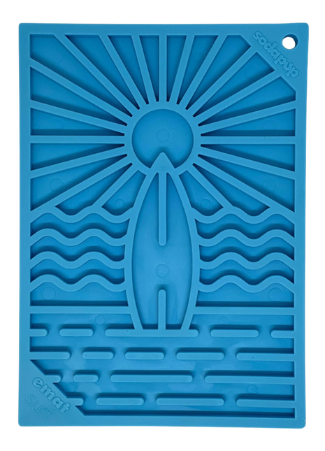 Surf's Up eMat - Small Lickmat for Dogs and Cats | Beach-Themed Design | SodaPup